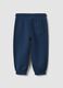 Blue organic cotton jogger trousers with drawstring for boys_1
