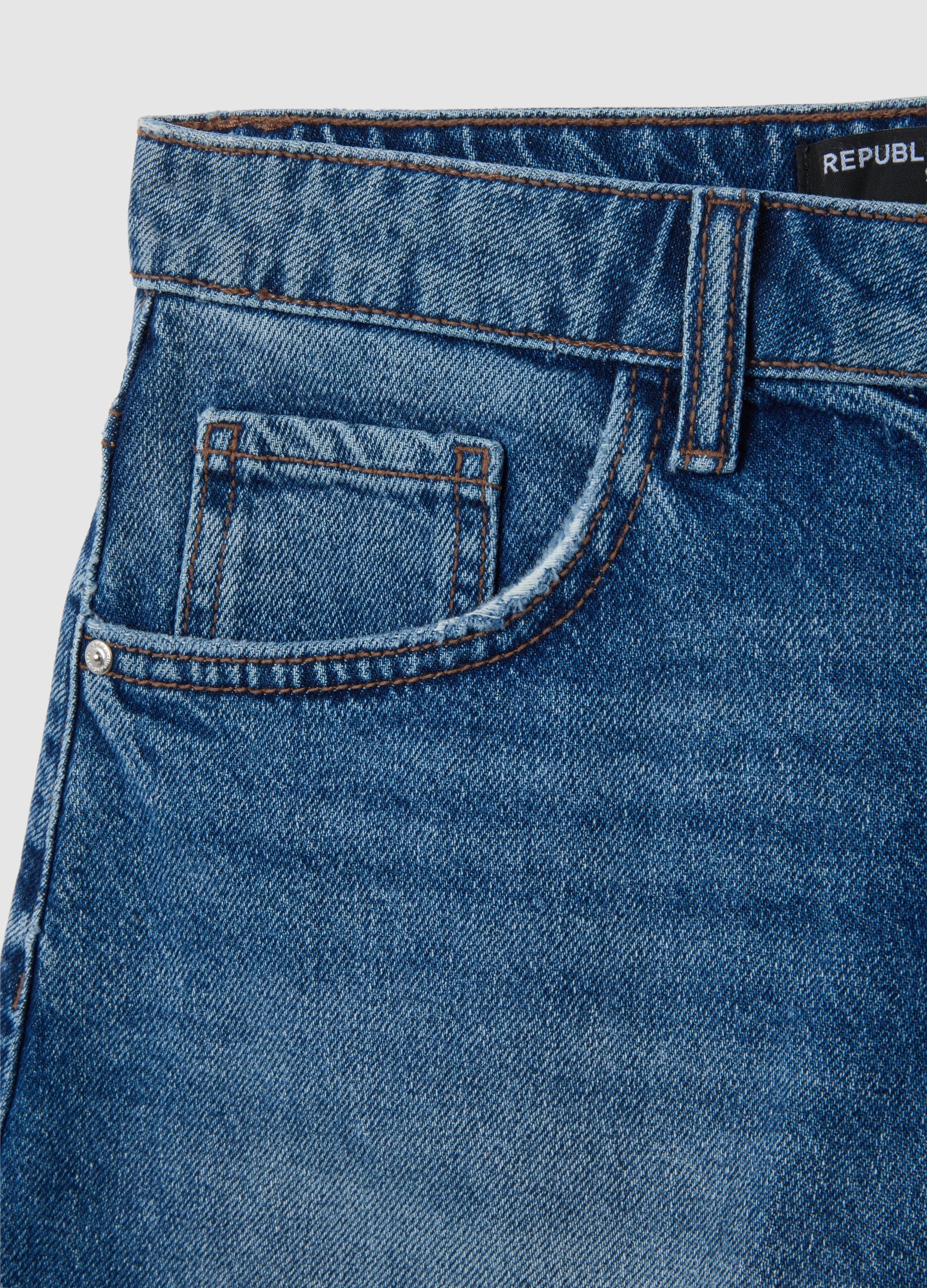 Shorts da donna in puro cotone denim regular fit
