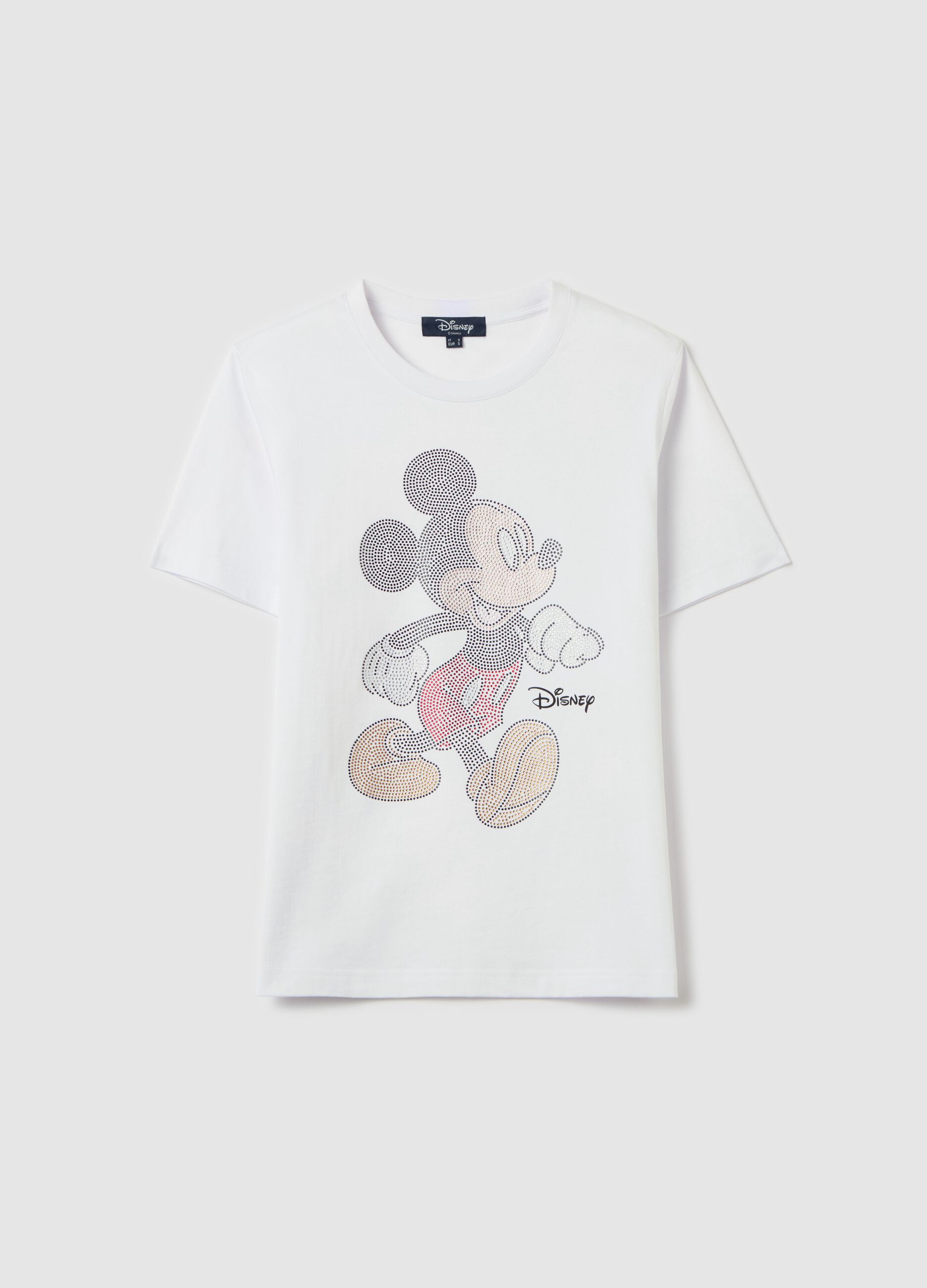 T-shirt con Topolino in strass