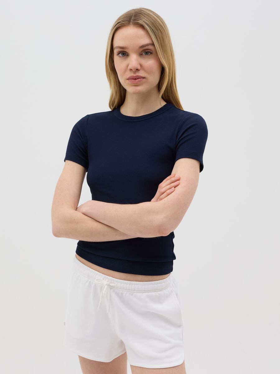 Stretch cotton blue T-shirt by Ovs_0