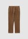 Brown pure cotton regular fit trousers_4