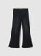 Girls' black denim flare jeggings_0