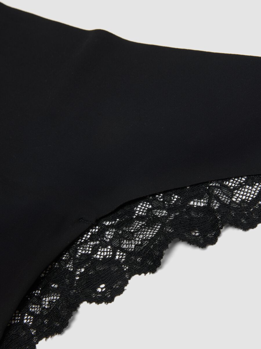 Black Brazilian briefs in stretch microfibre with lace_6