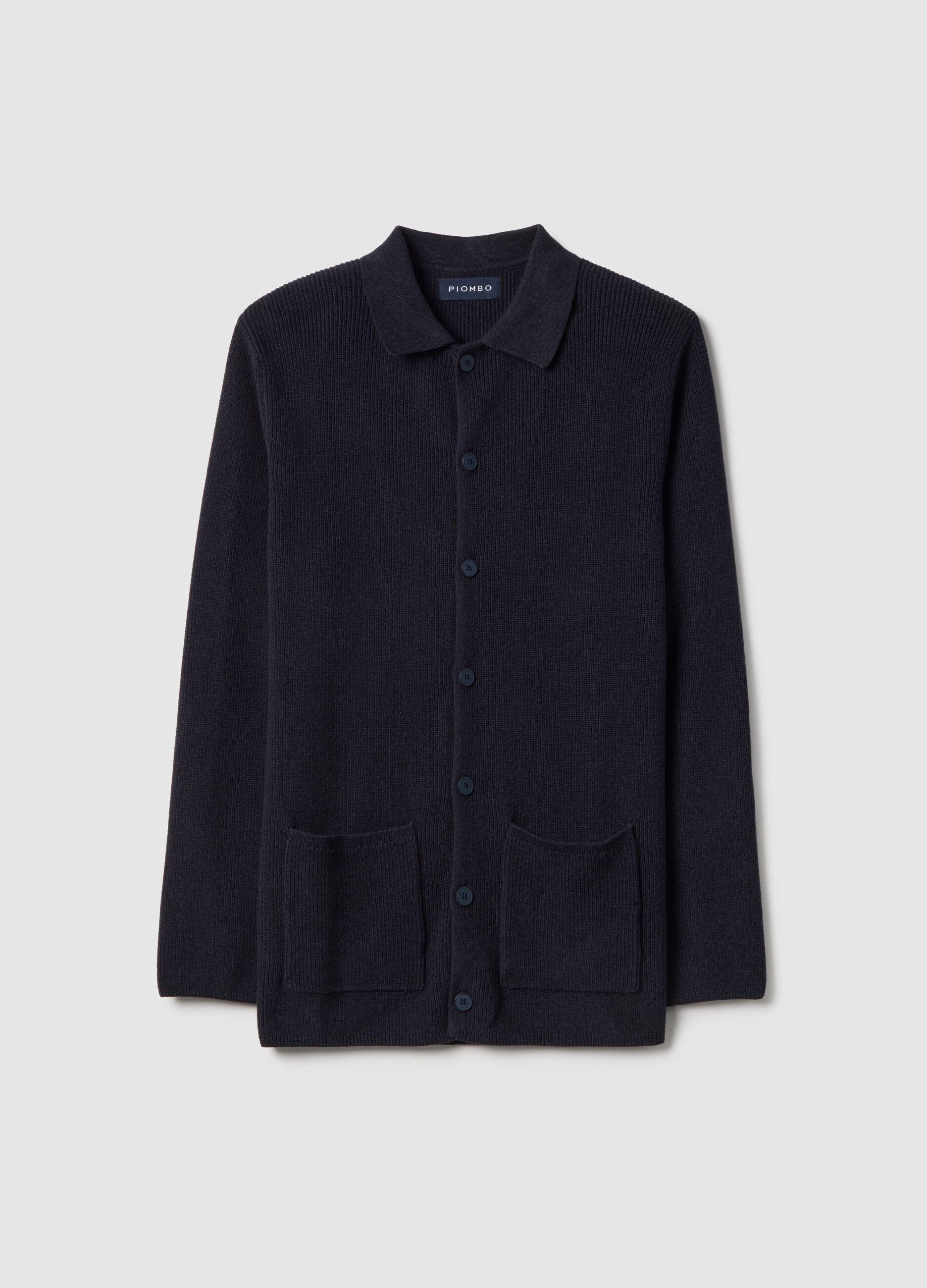 Pure Cotton Blue Regular Fit Cardigan