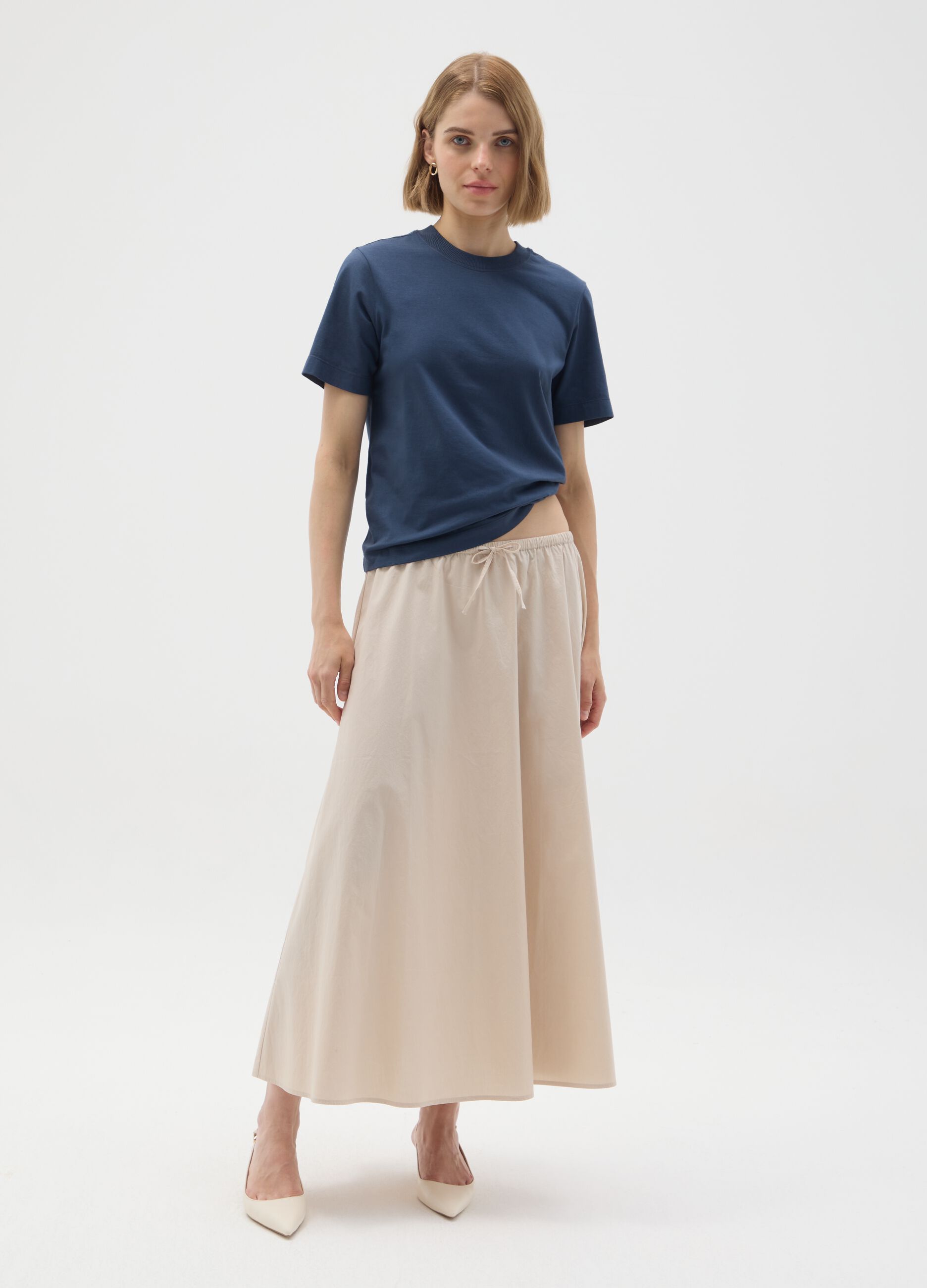 Blue T-shirt in pure Italian cotton regular fit