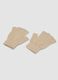 Beige lurex stretch-fabric gloves_1
