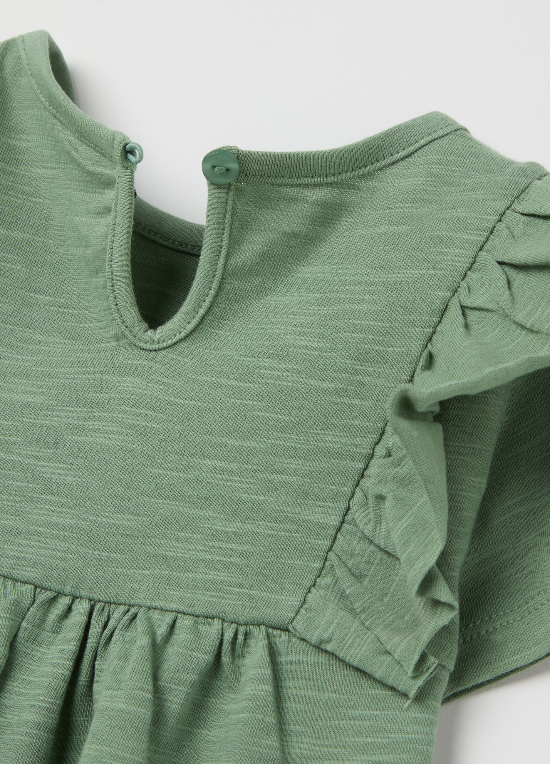 T-shirt in cotone con volant 