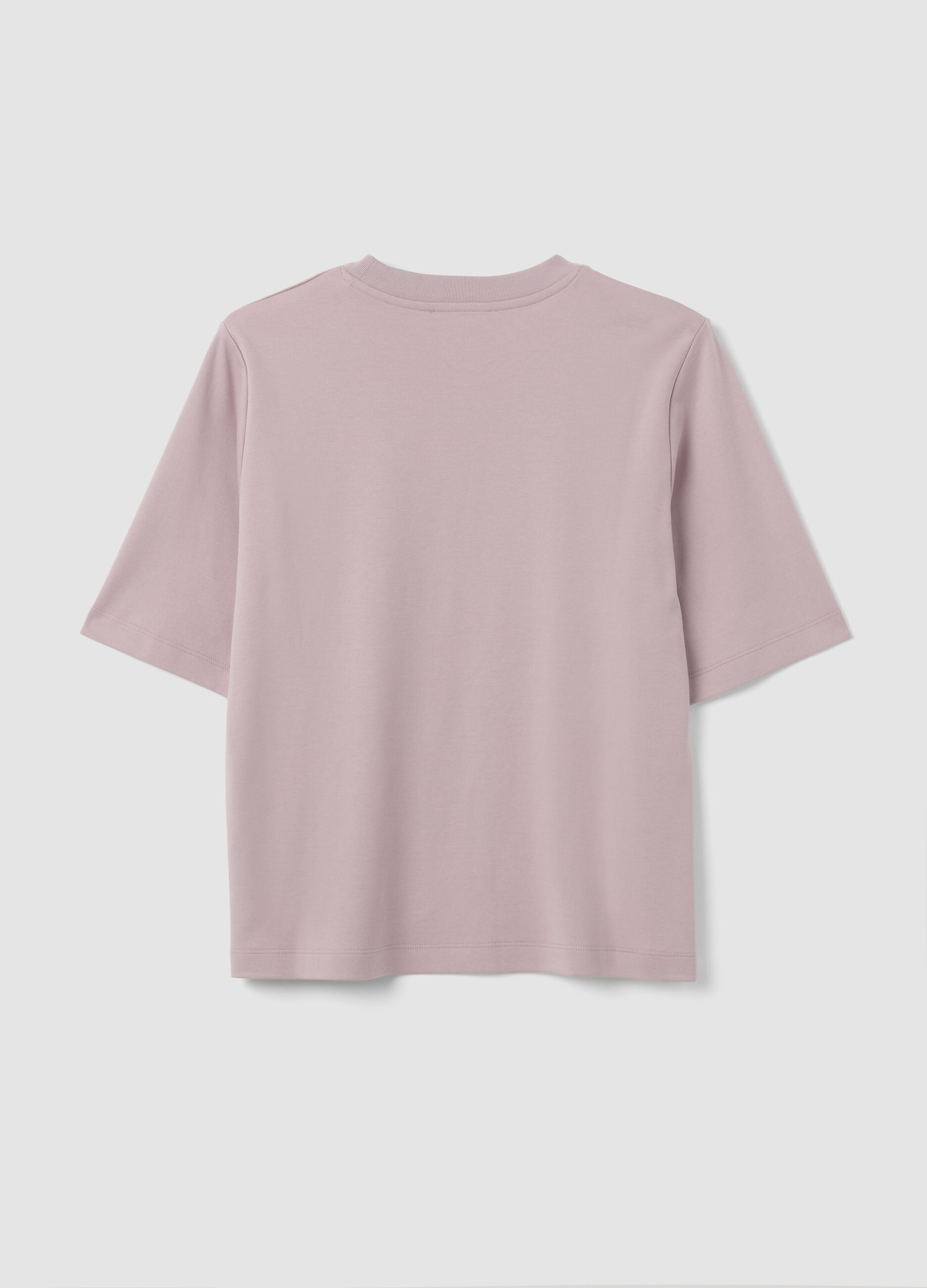 Pink boxy-fit T-shirt in cotton and viscose blend