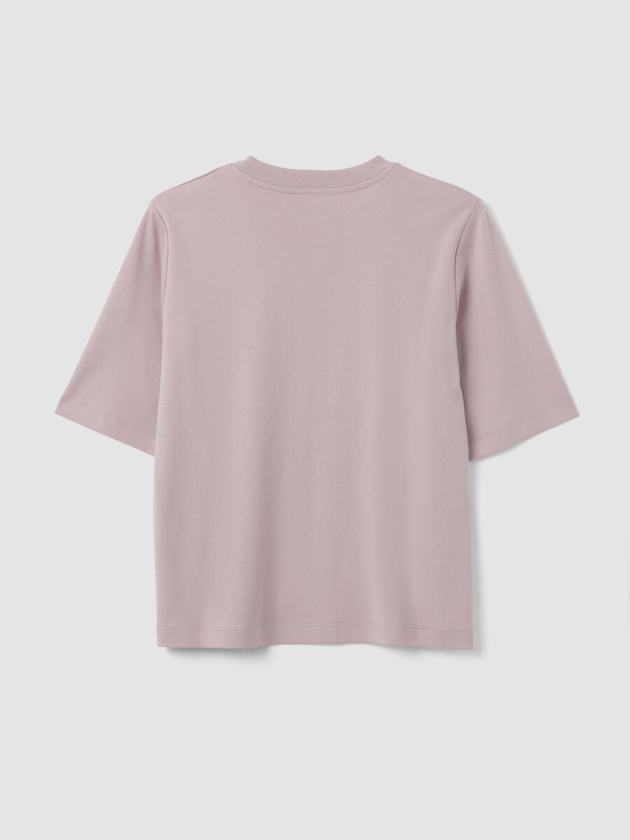 Pink boxy-fit T-shirt in cotton and viscose blend_6