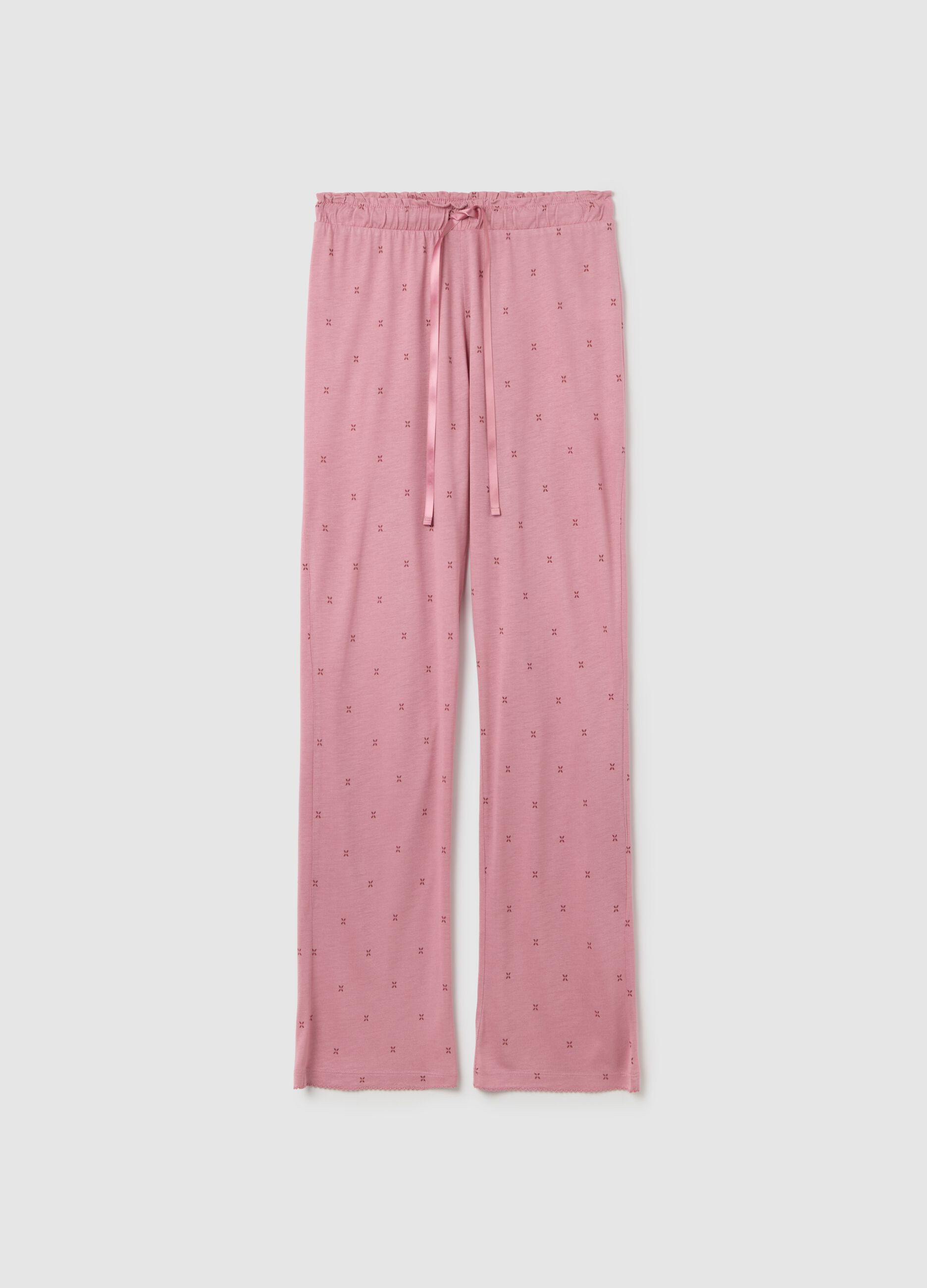 Pink Pyjama Trousers with Elasticated Waist