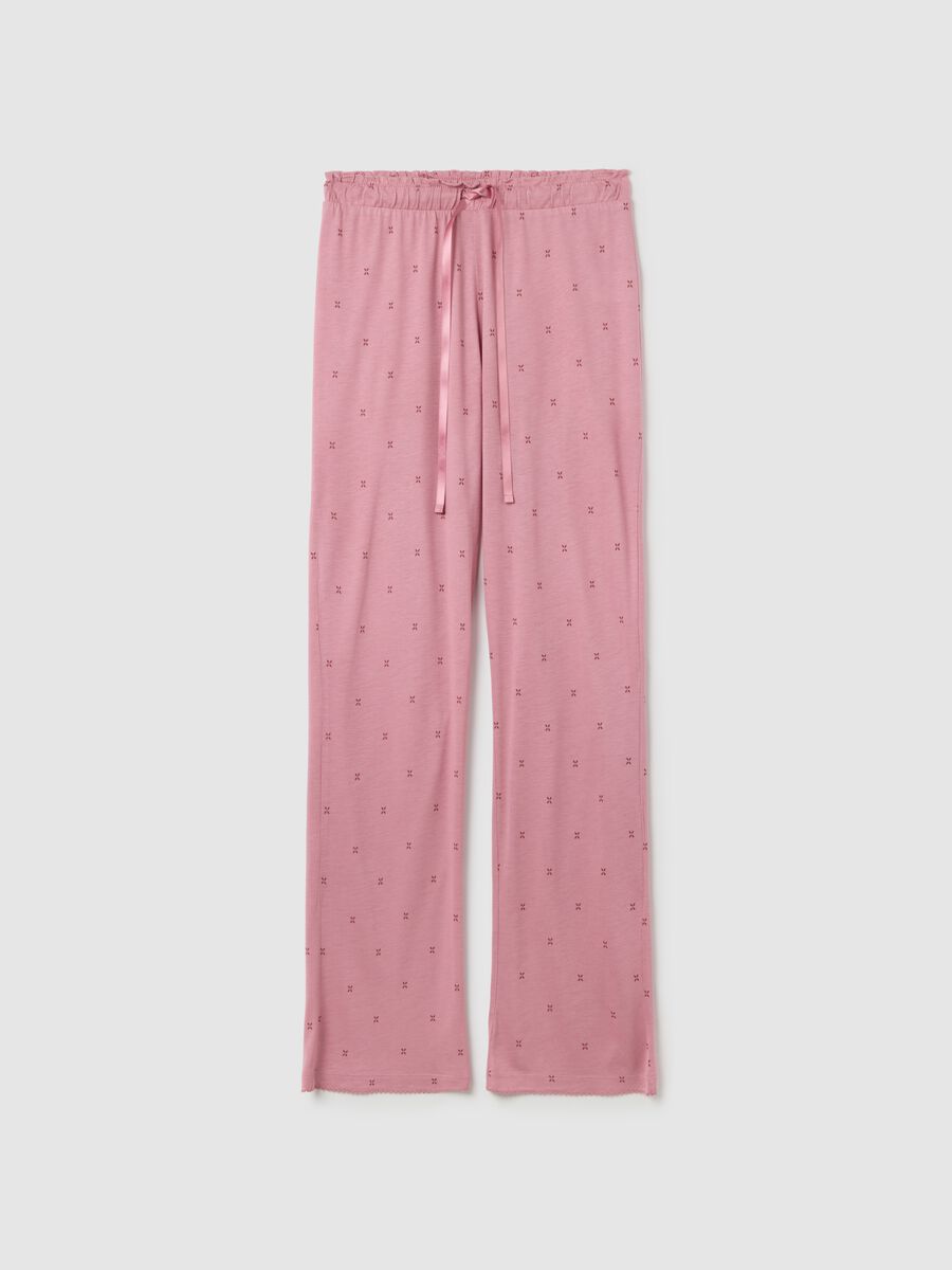 Pink Pyjama Trousers with Elasticated Waist_0