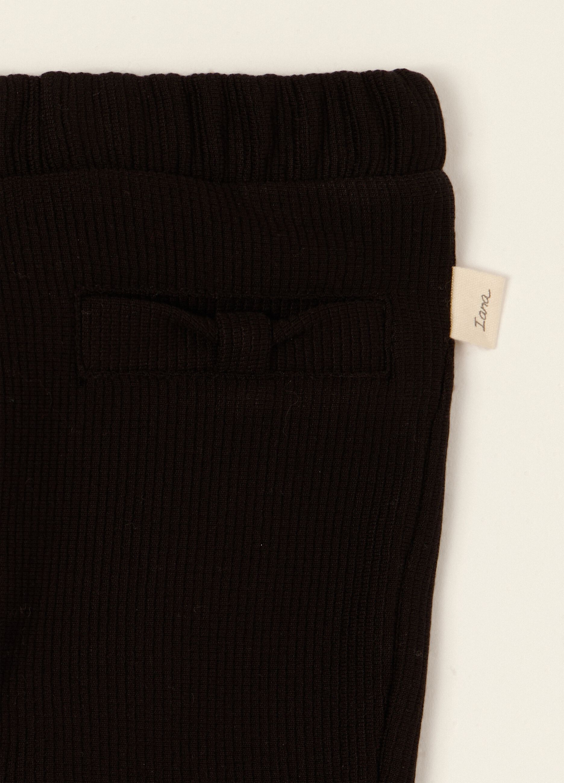 Baby girls' black flared trousers in stretch viscose