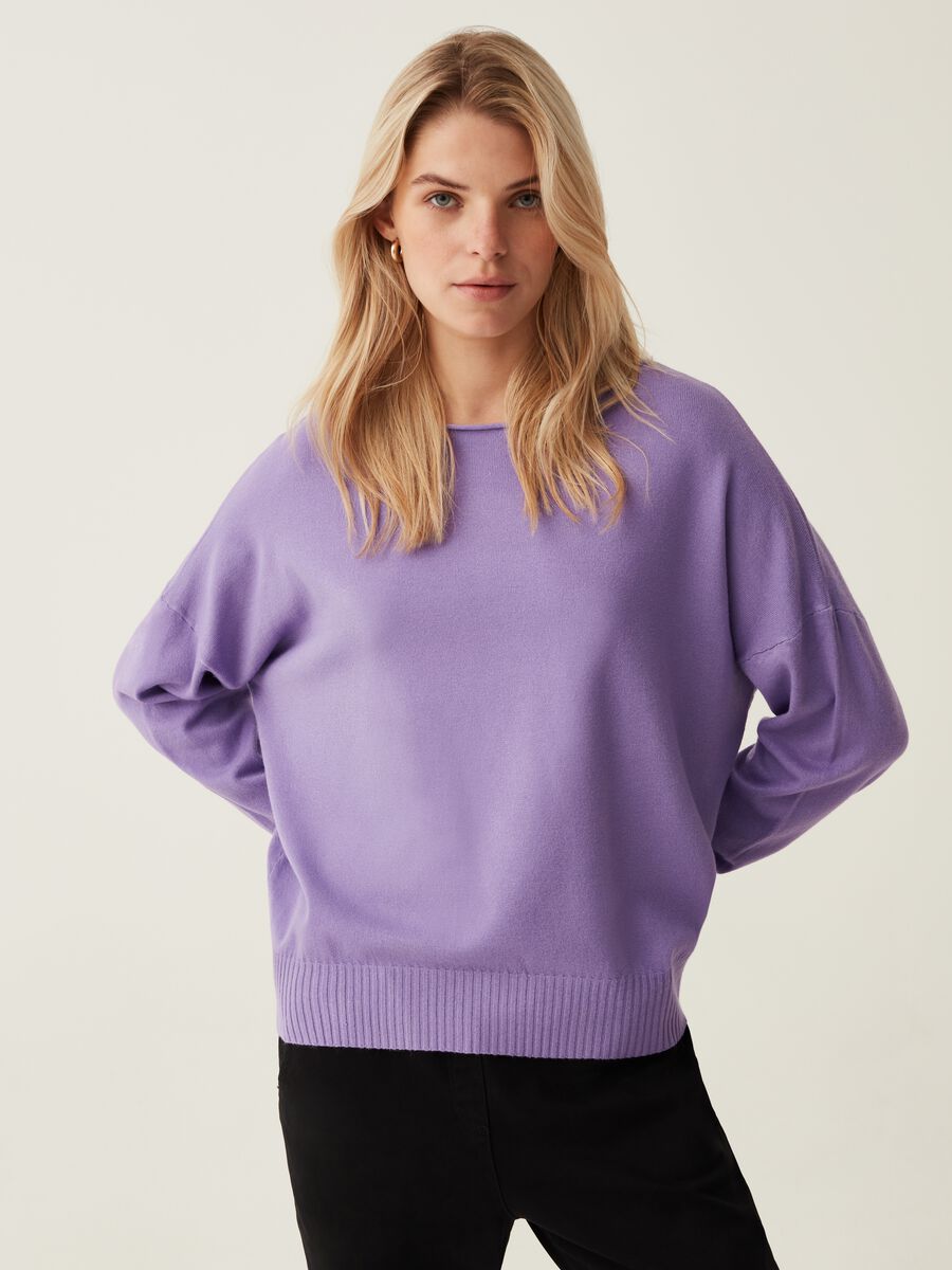 Maglia oversize con scollo a barca_1