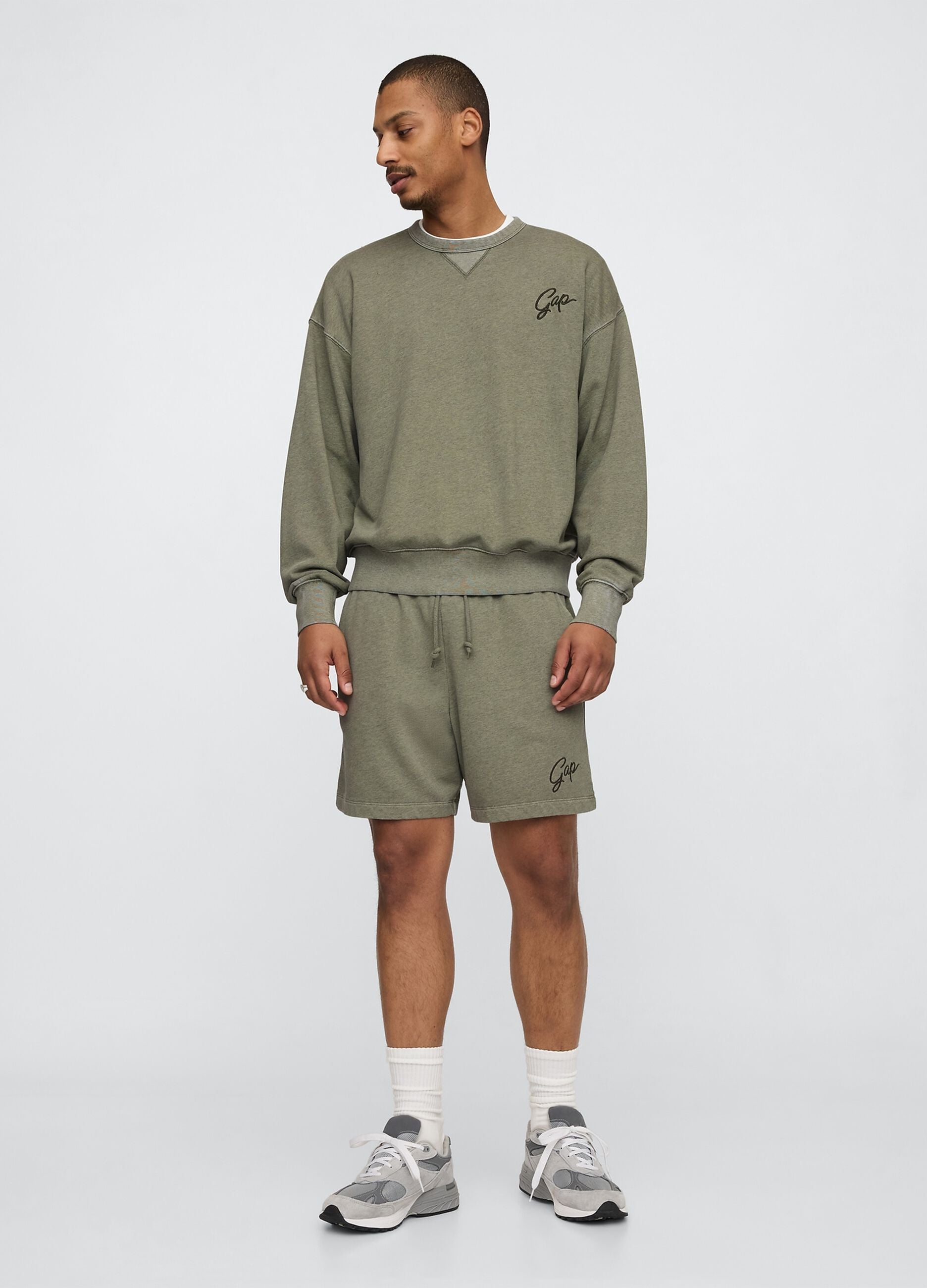Green Shorts in Cotton and Polyester Blend Gap