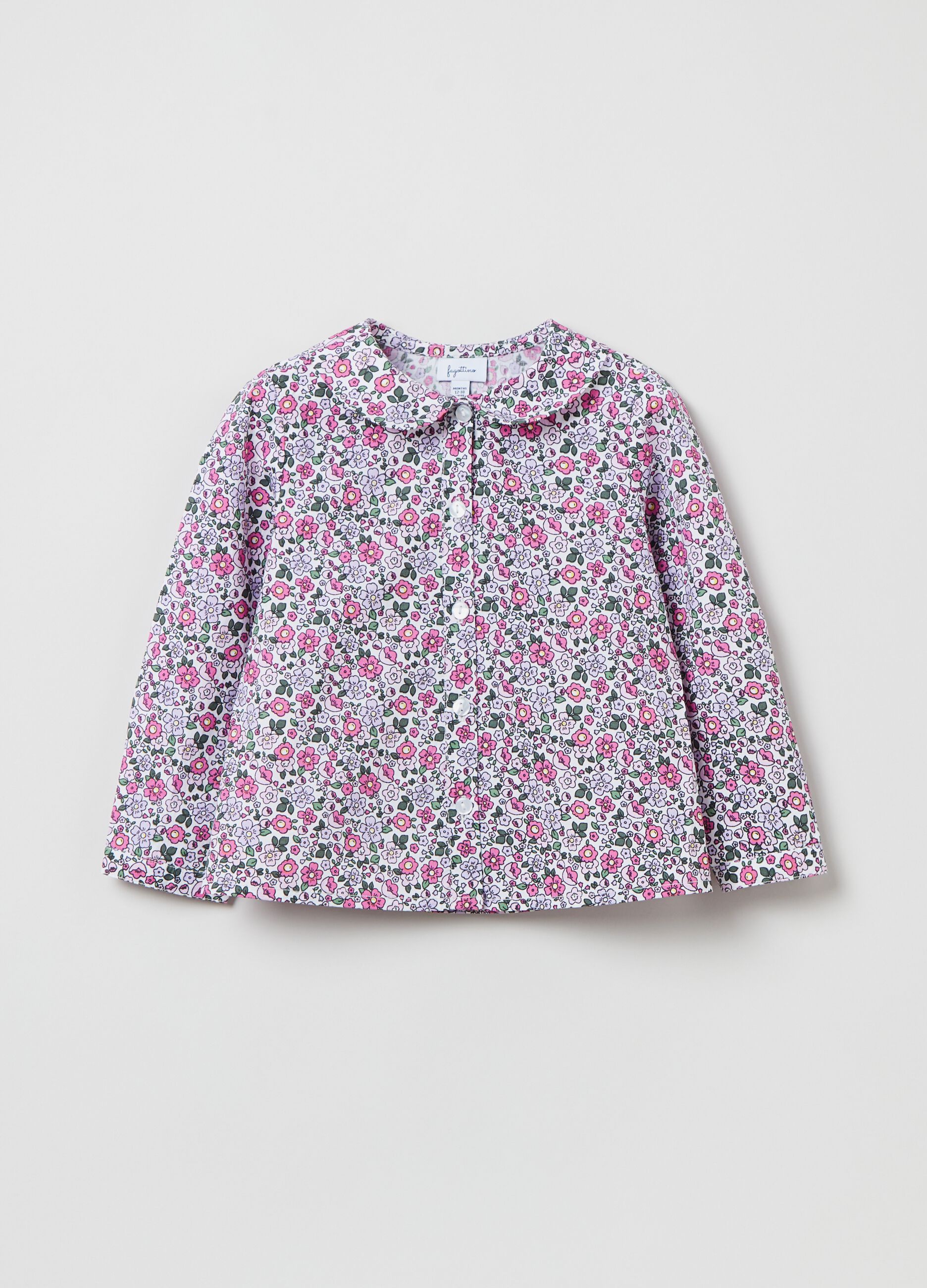 Camicia in popeline con fantasia floreale_0