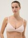 Pink stretchy cotton bra with thin straps_0