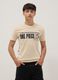 Beige pure cotton short-sleeve T-shirt_0
