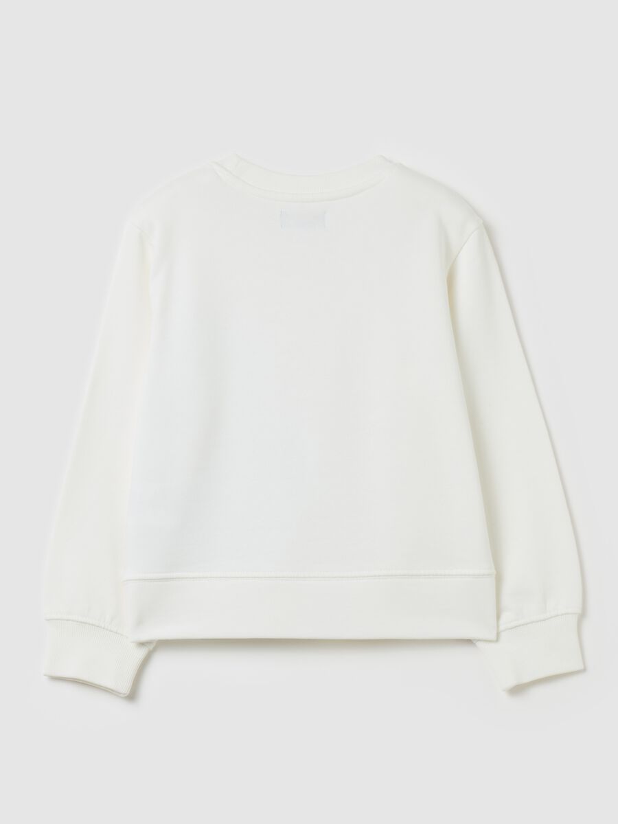 Sweatshirt with round neck and glitter print_1