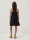 Black pure cotton dress with thin straps_1