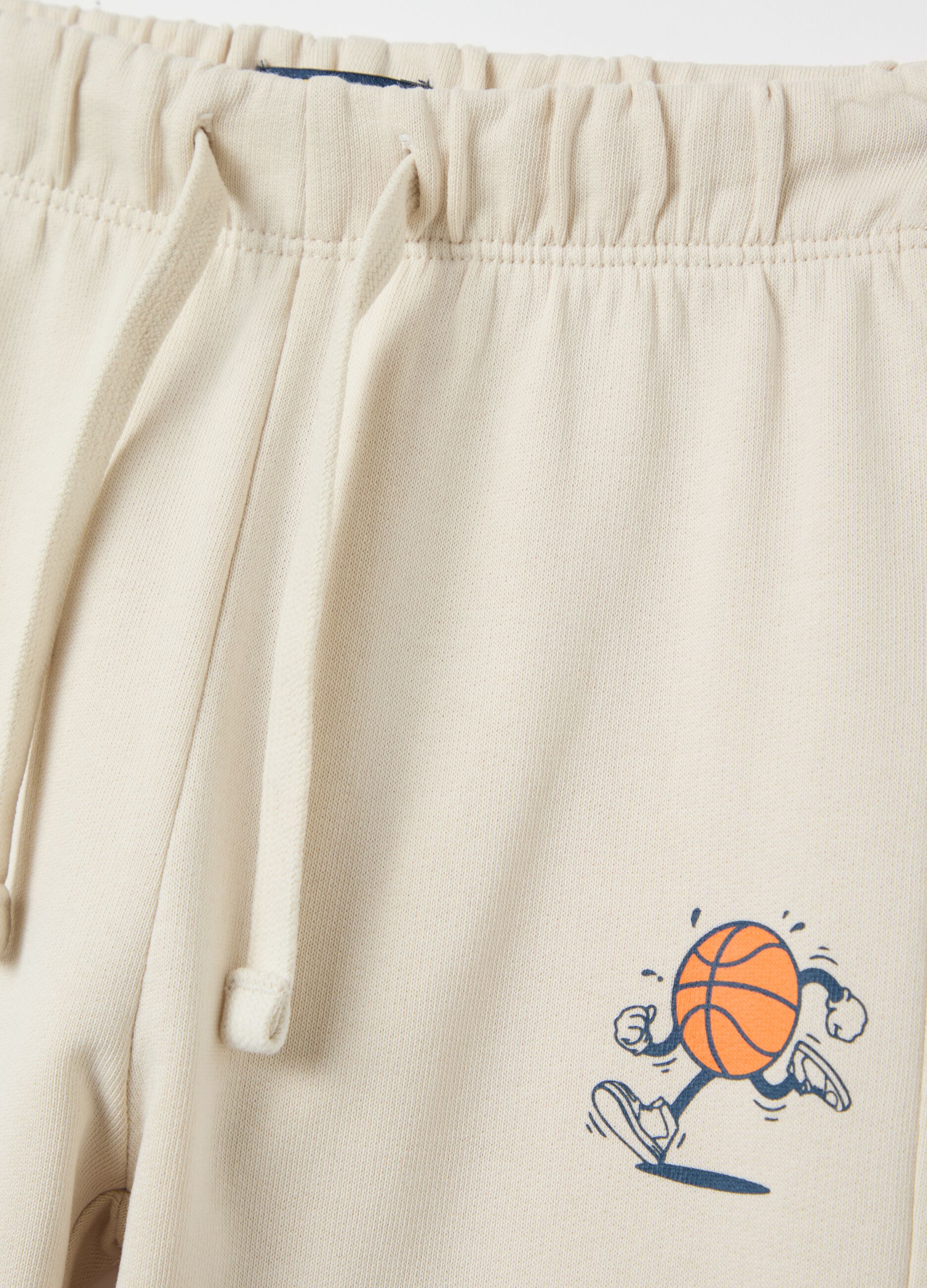 Joggers in French Terry con coulisse e stampa 