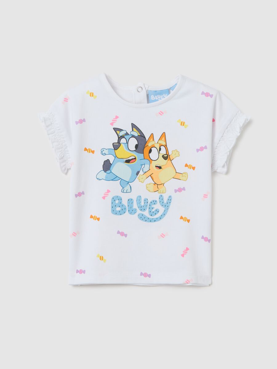 Girls' white cotton t-shirt, regular fit_0