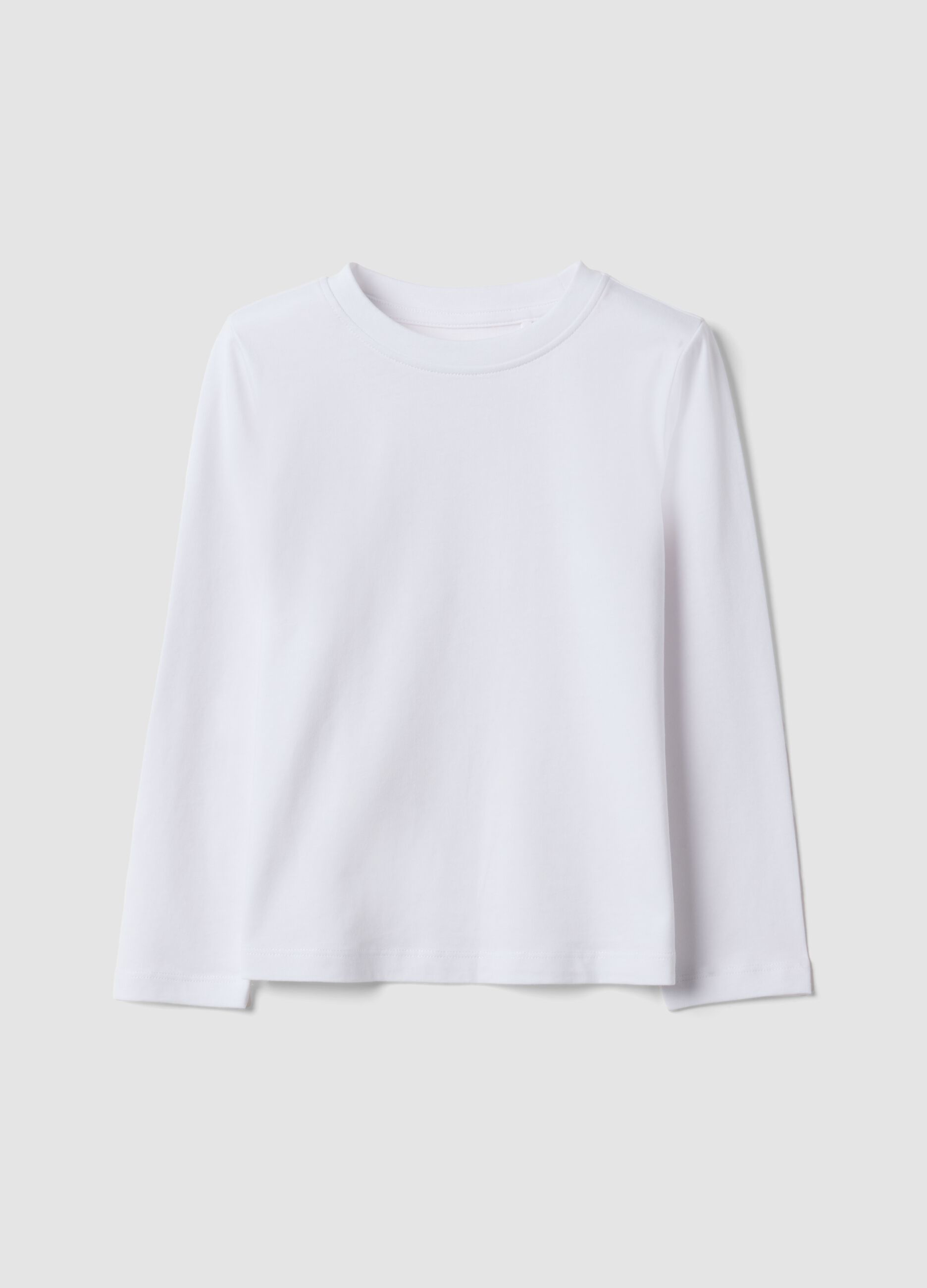 White girls&rsquo; crew-neck T-shirt in pure organic cotton
