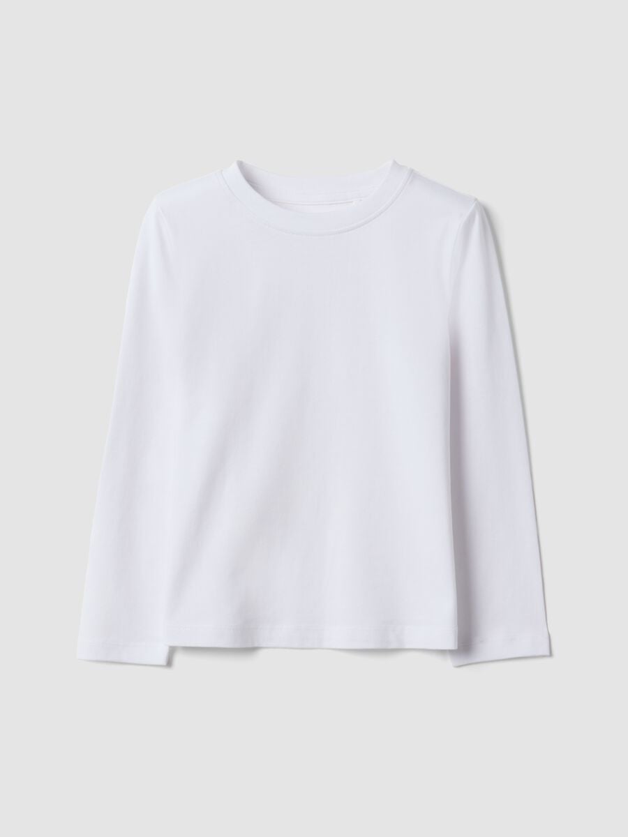 White girls&rsquo; crew-neck T-shirt in pure organic cotton_0