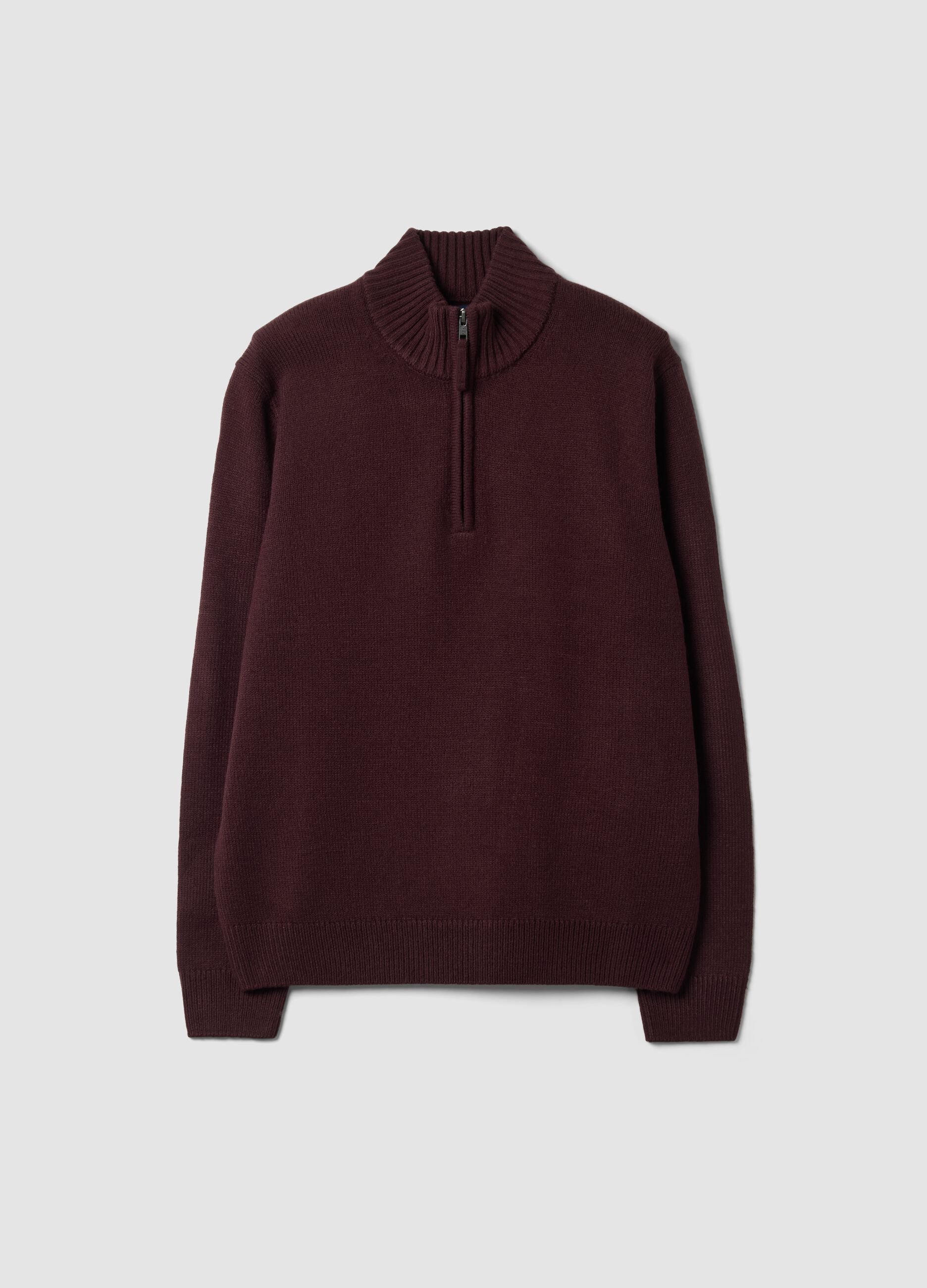 Maglia viola Half zip regular fit a maniche lunghe