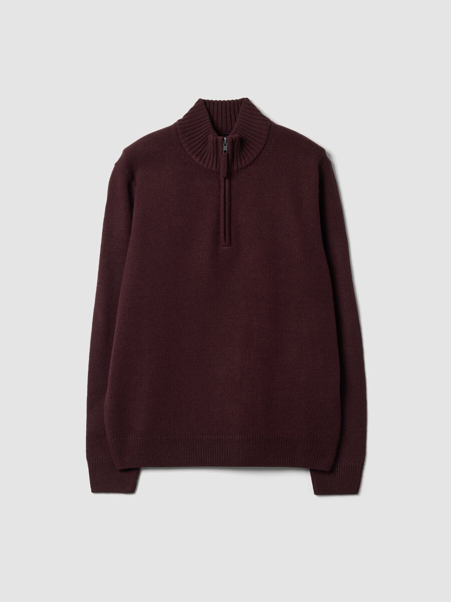 Maglia viola Half zip regular fit a maniche lunghe_0