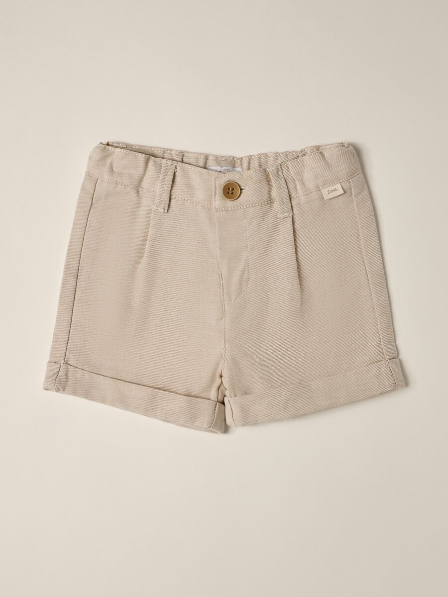IANA Baby Linen Blend Twill Shorts_0