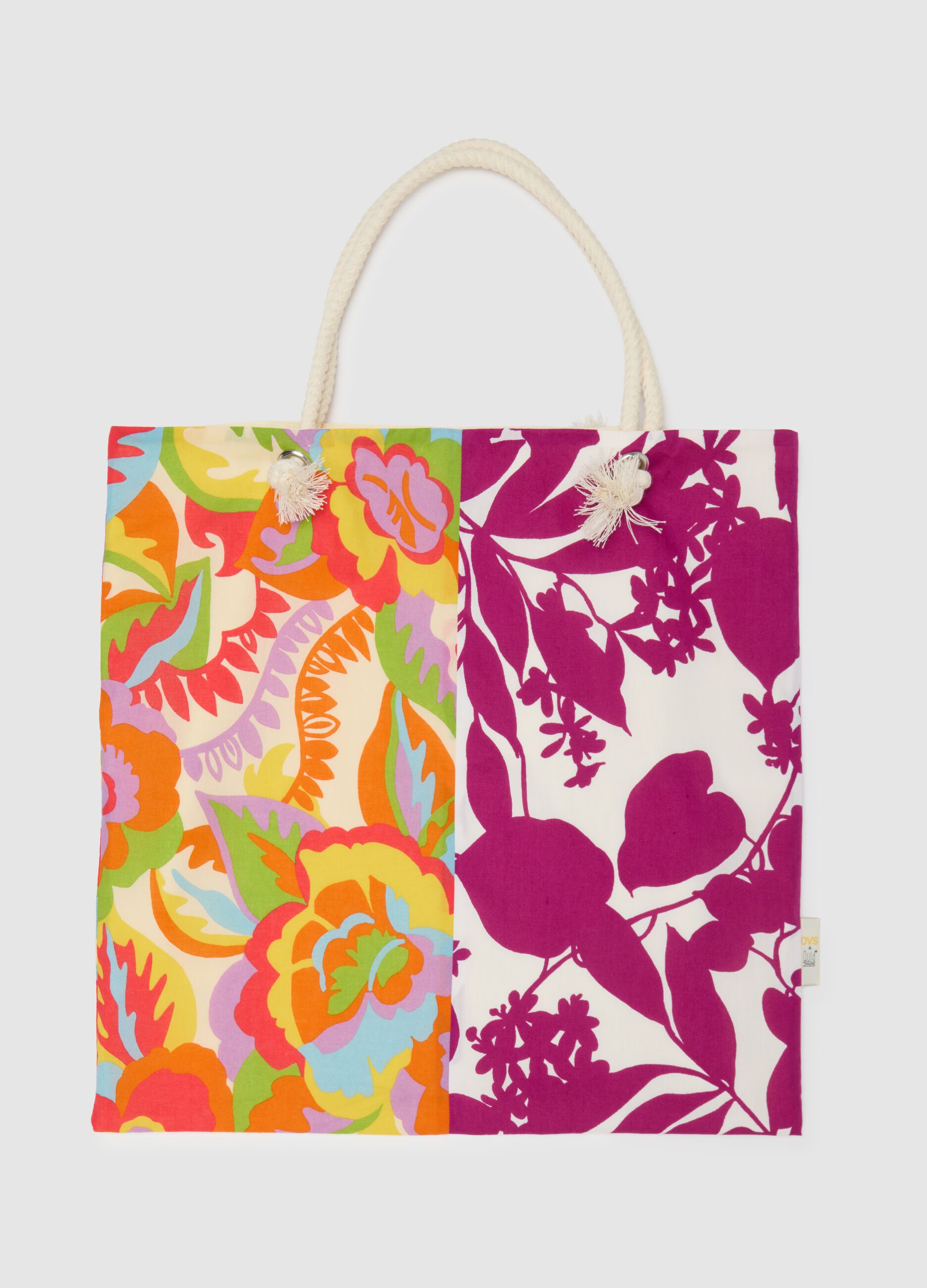 Borsa shopper da donna in puro cotone multicolor QUID