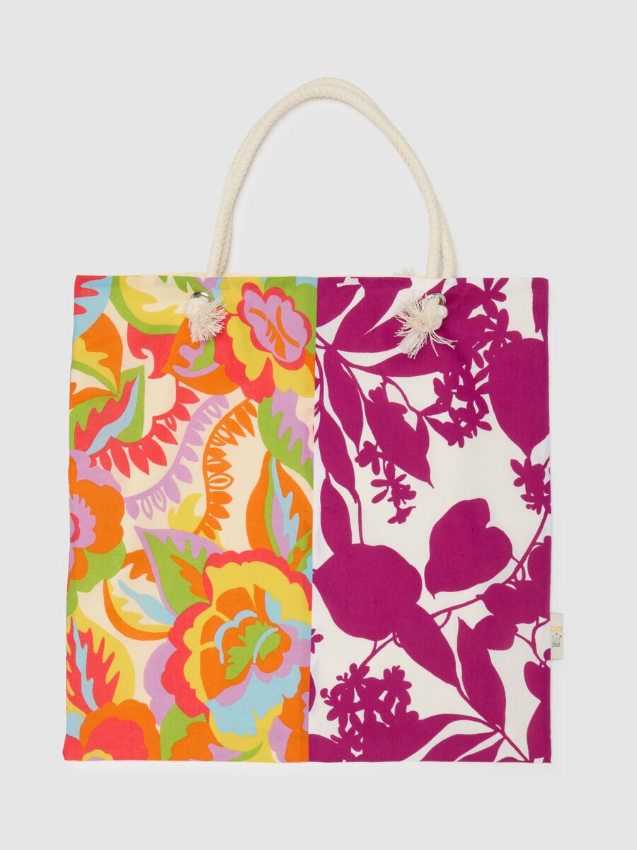Women's multicolour pure cotton shopper bag QUID_0