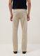Pantaloni chino in cotone elasticizzato beige slim fit_2