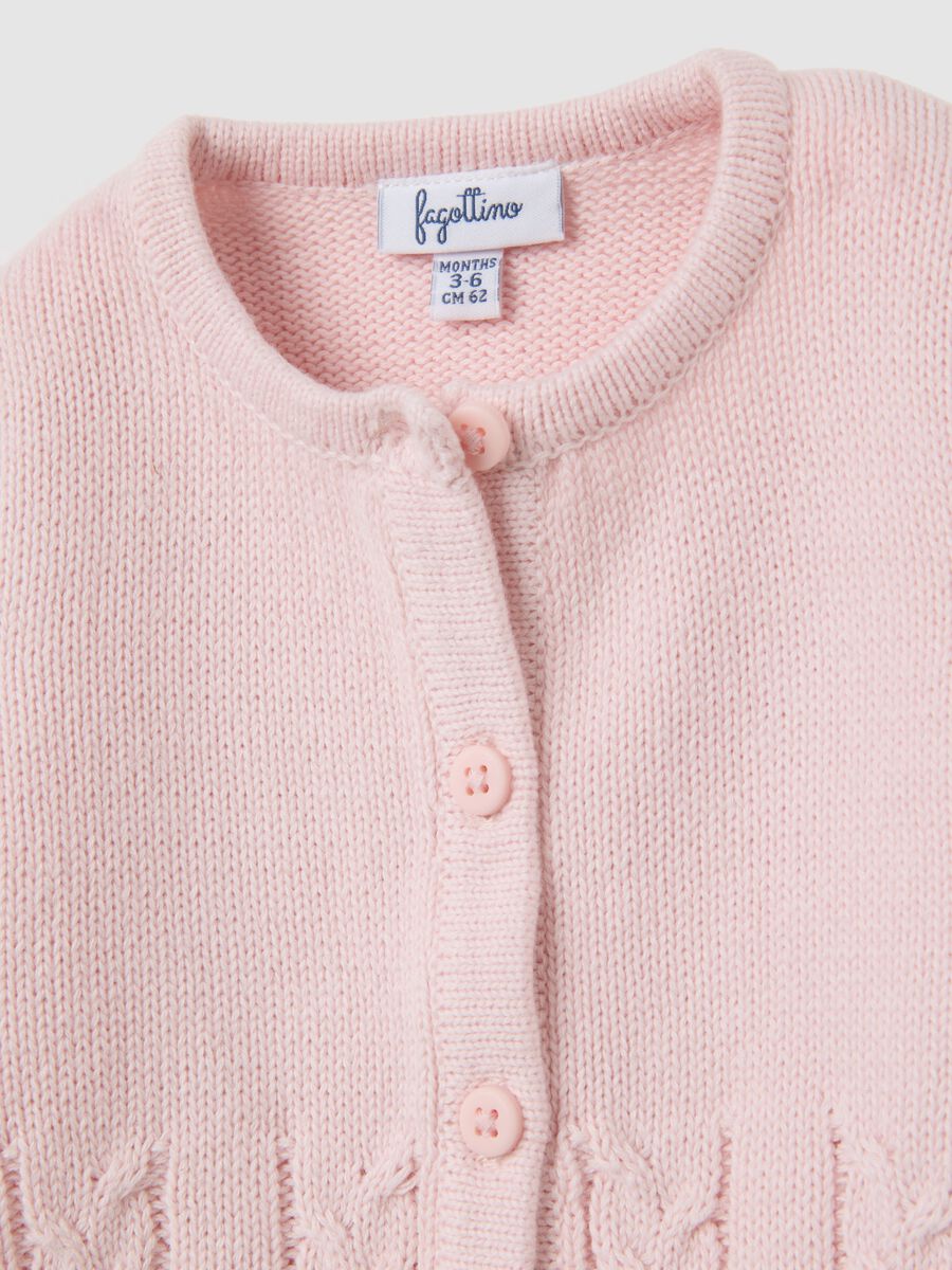 Baby girl's pink pure cotton cardigan regular fit_3