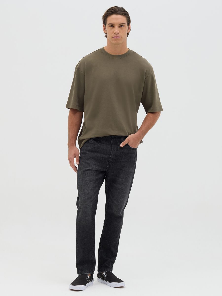 Boxy fit green pure cotton T-shirt_1