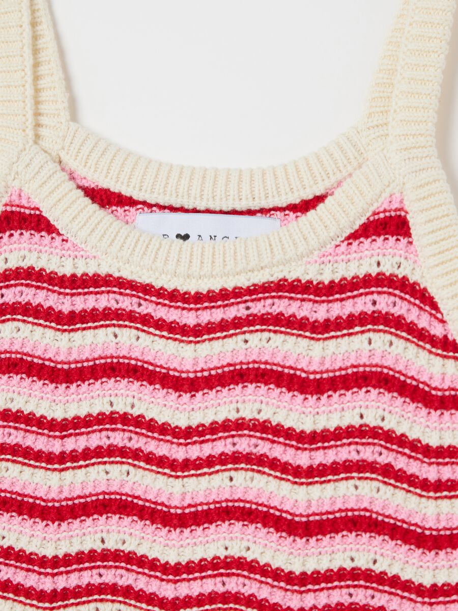 Red and white striped top in pure cotton B.Angel_5