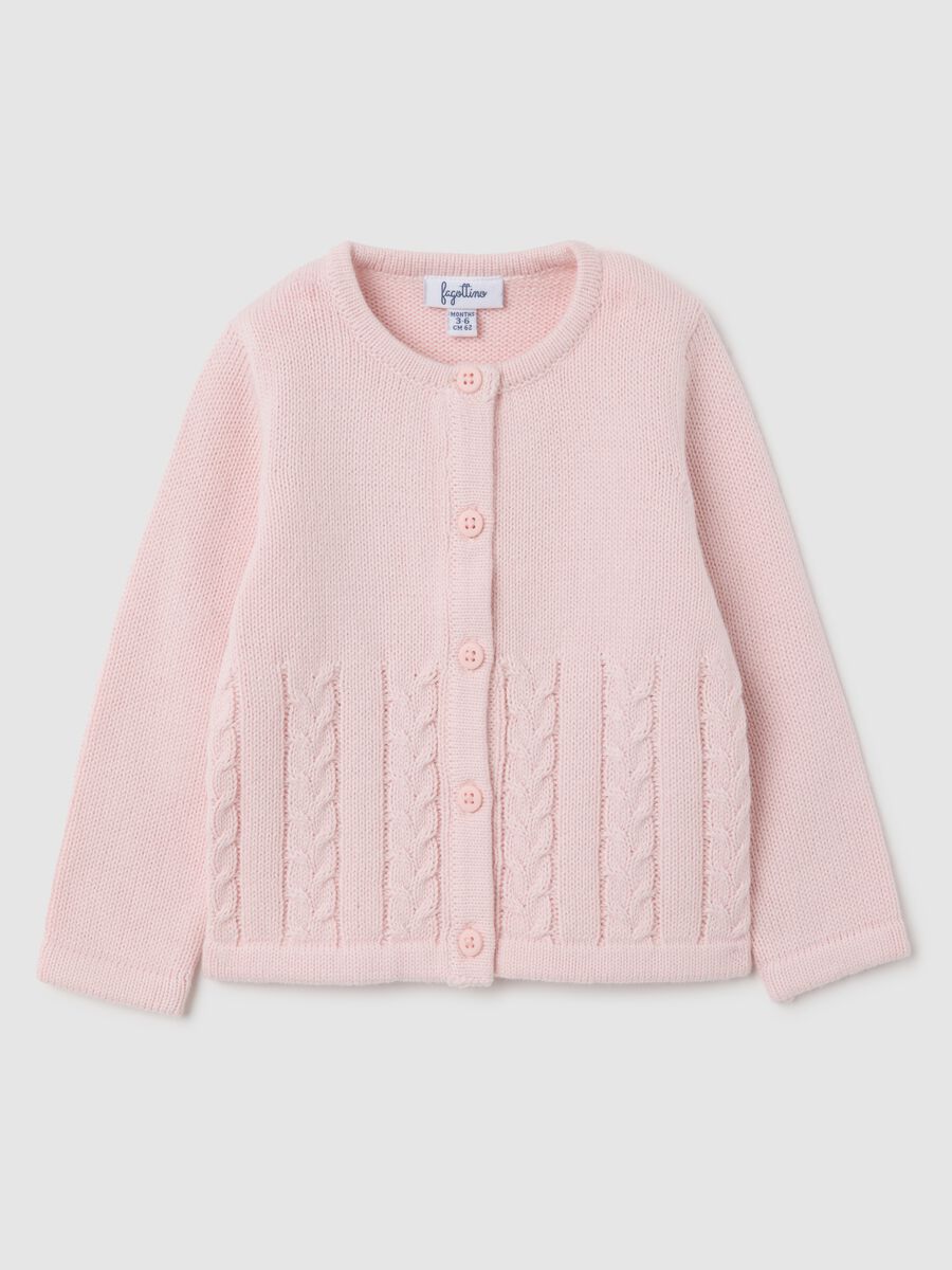 Baby girl's pink pure cotton cardigan regular fit_0