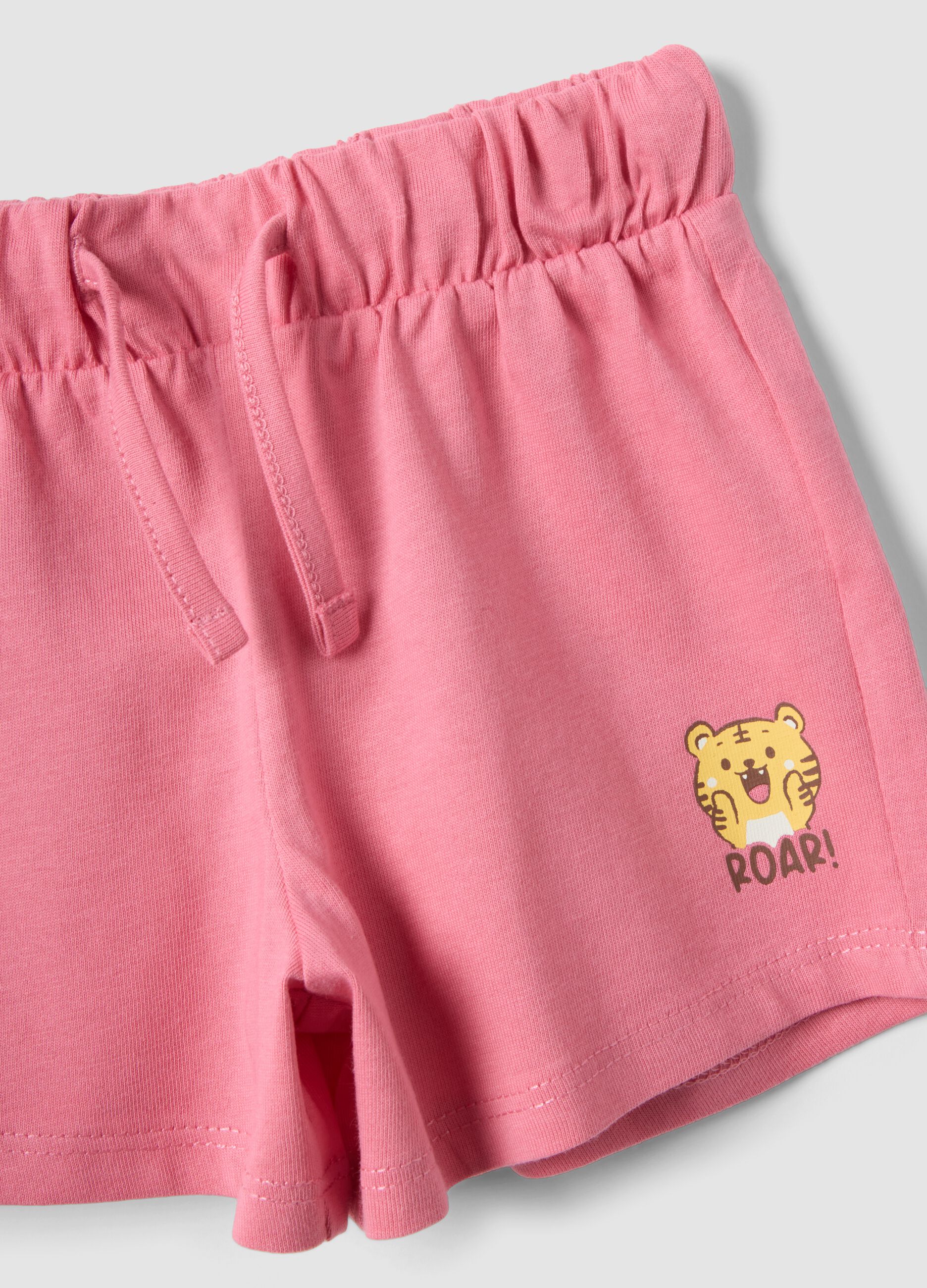 Girls&rsquo; pure cotton multicolour set with print, regular fit