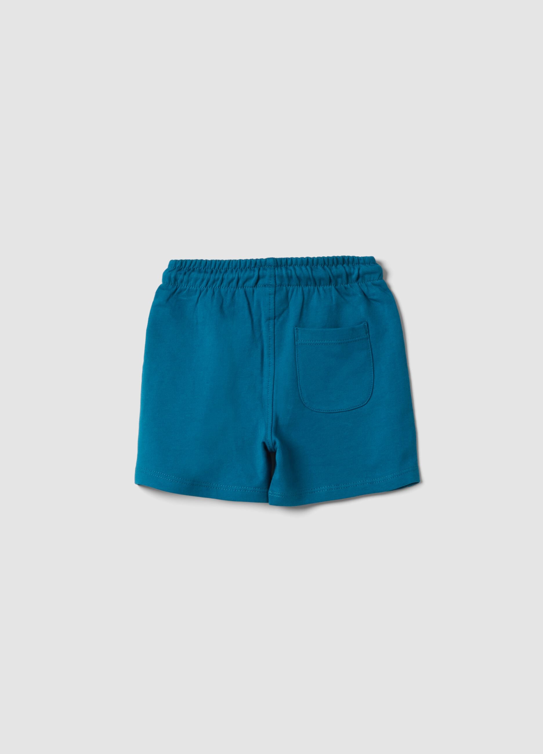 Boys&rsquo; blue pure cotton shorts with elasticated waistband