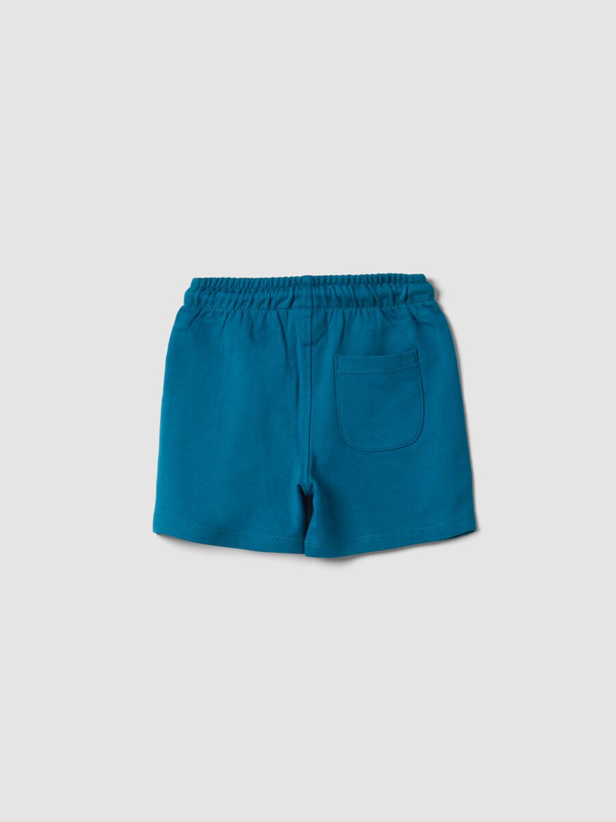 Boys&rsquo; blue pure cotton shorts with elasticated waistband_1