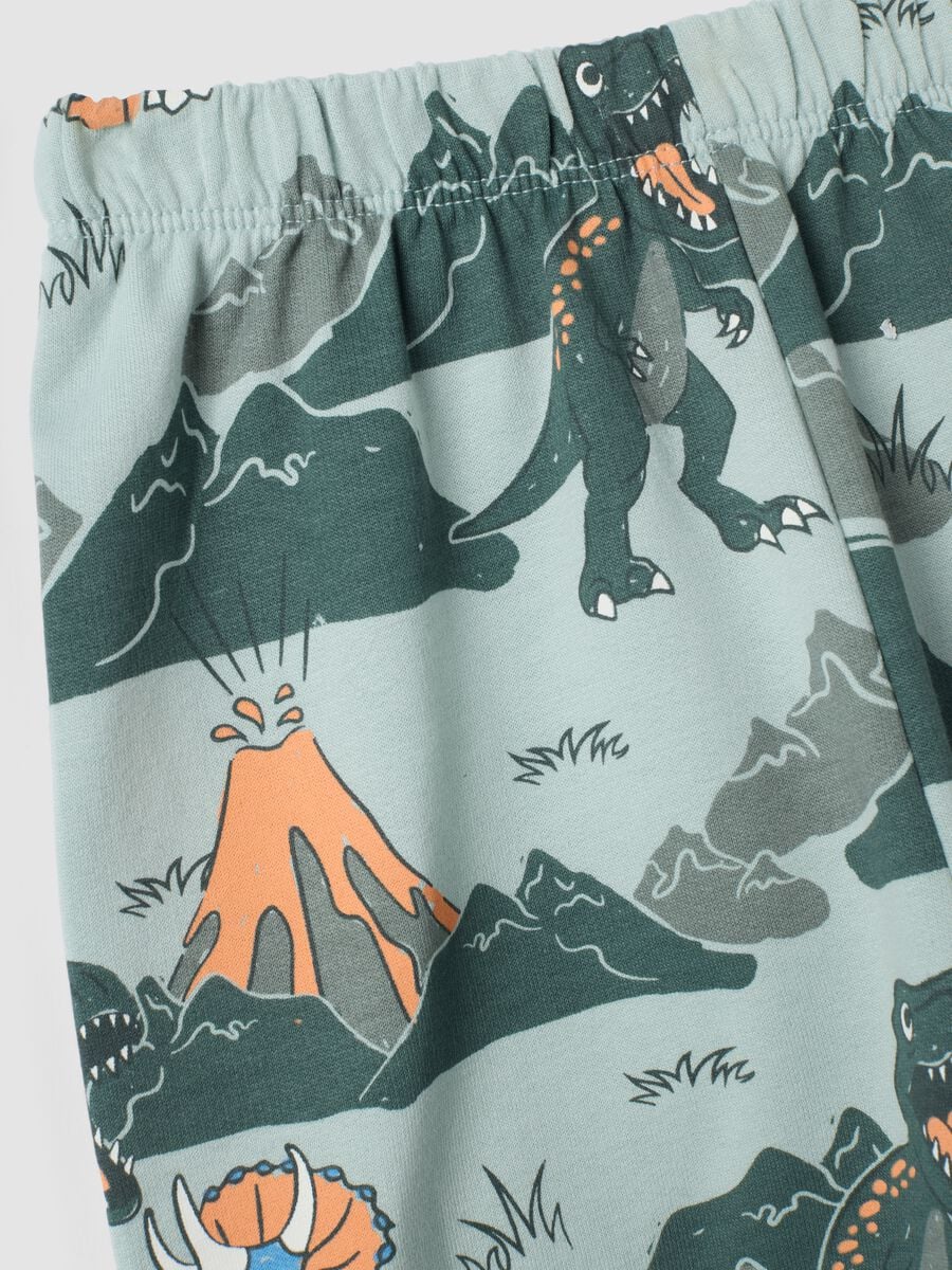 Aqua blue pure organic cotton crew-neck pyjamas_3