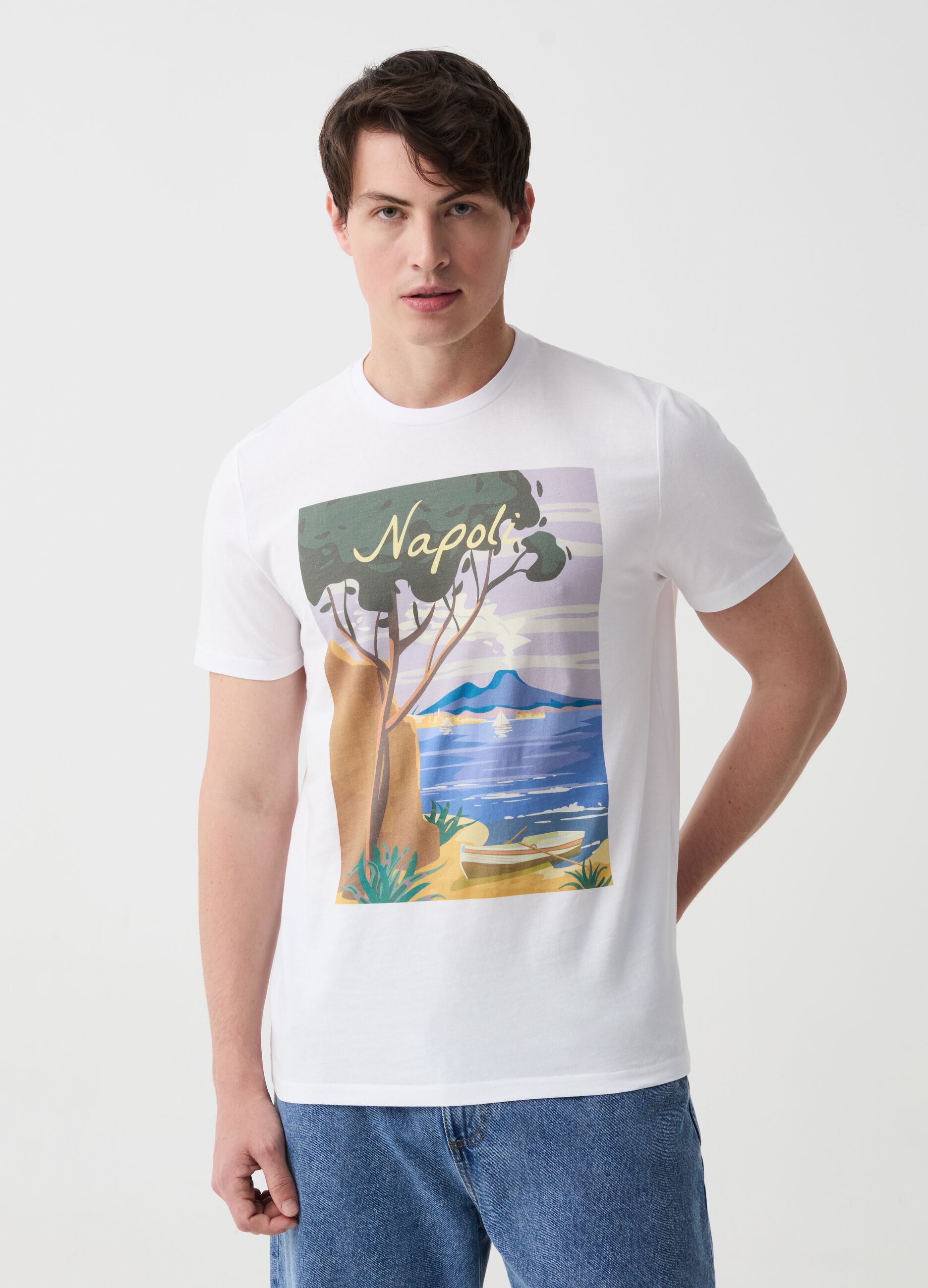 Ovs T-shirt in cotone con stampa Napoli