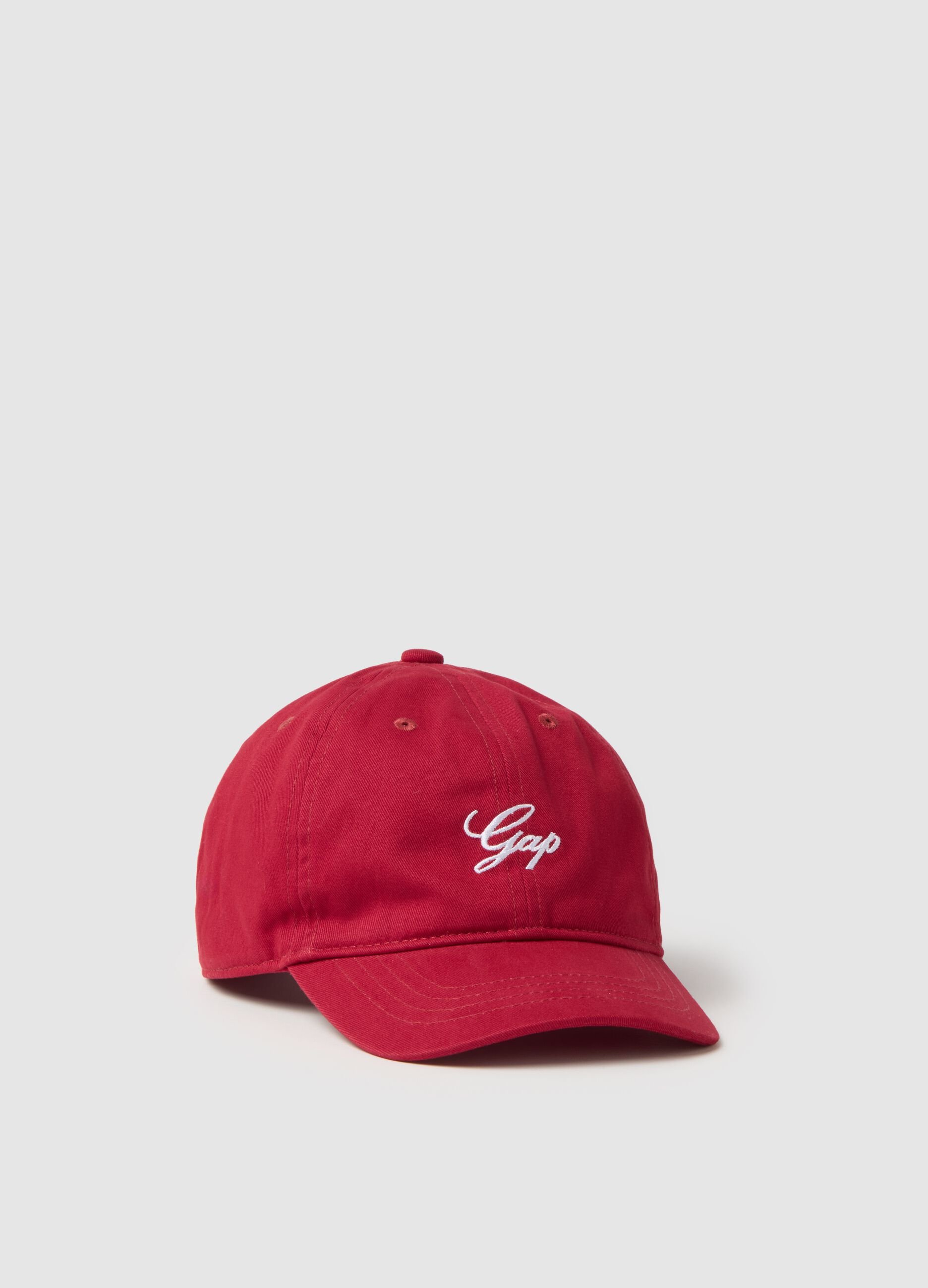 Denim baseball cap with logo embroidery