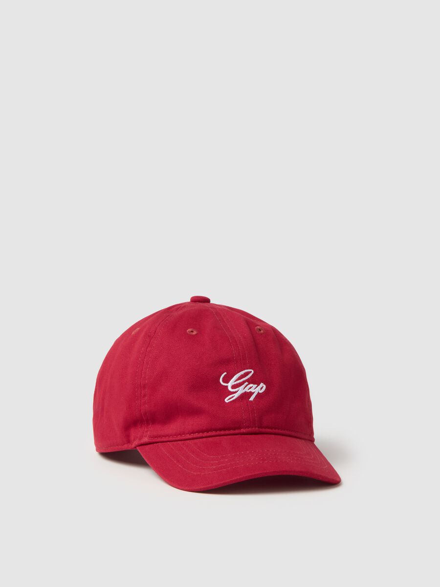 Denim baseball cap with logo embroidery_0