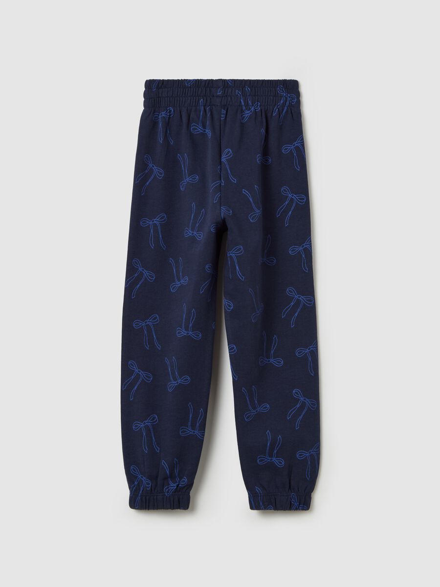 Cotton joggers with elasticated trims and print_1