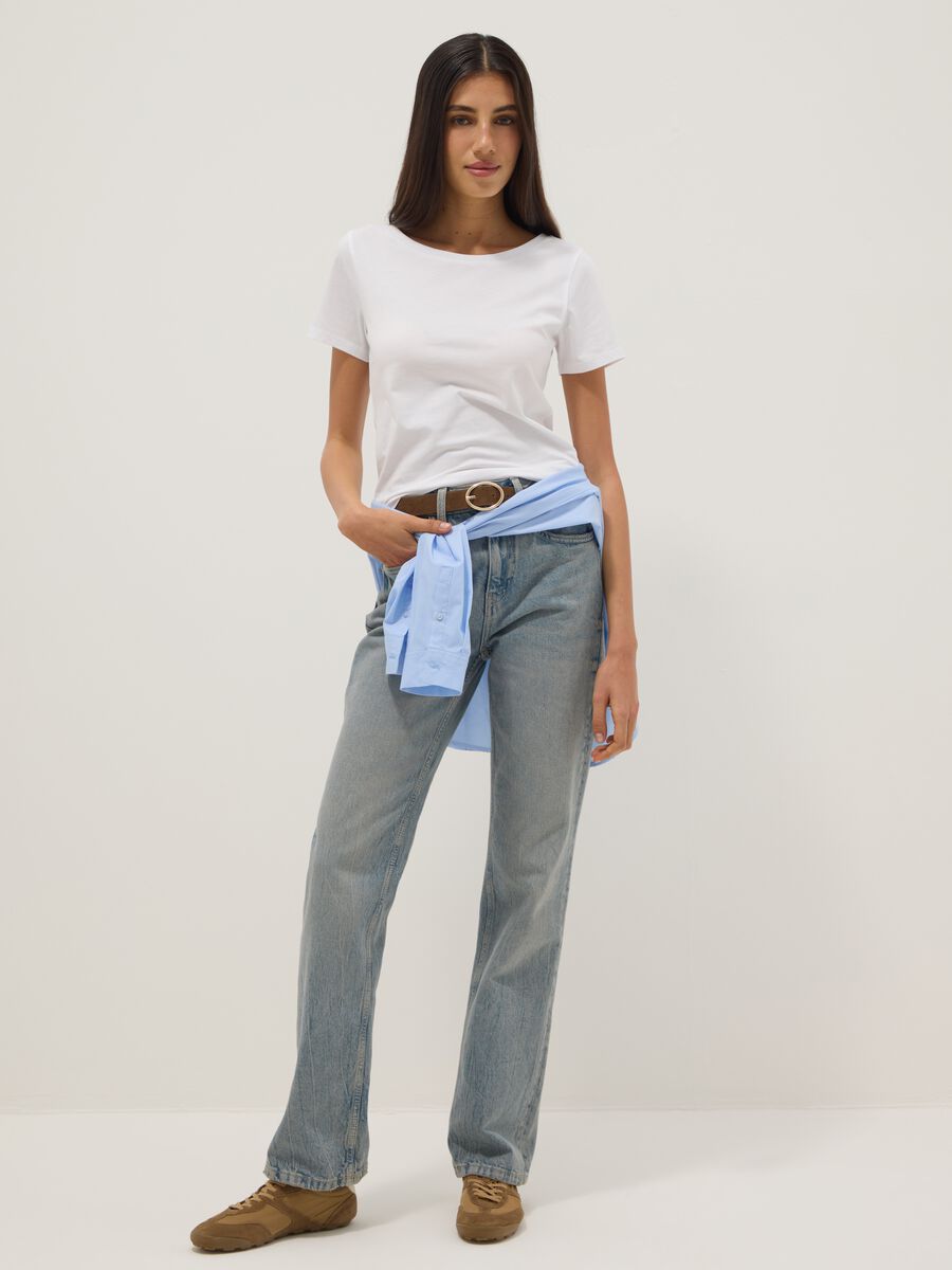 White pure cotton short-sleeved T-shirt_2