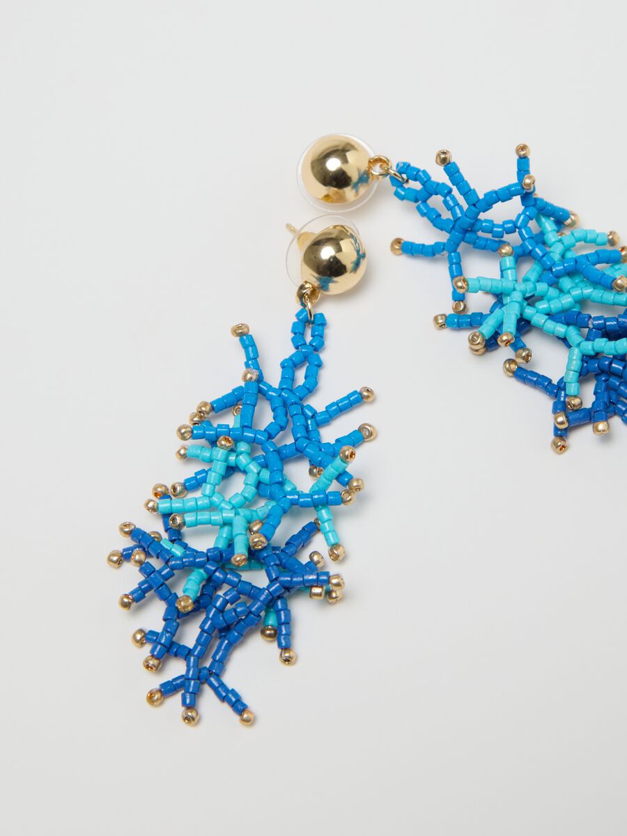 Coral pendant earrings with beads_1