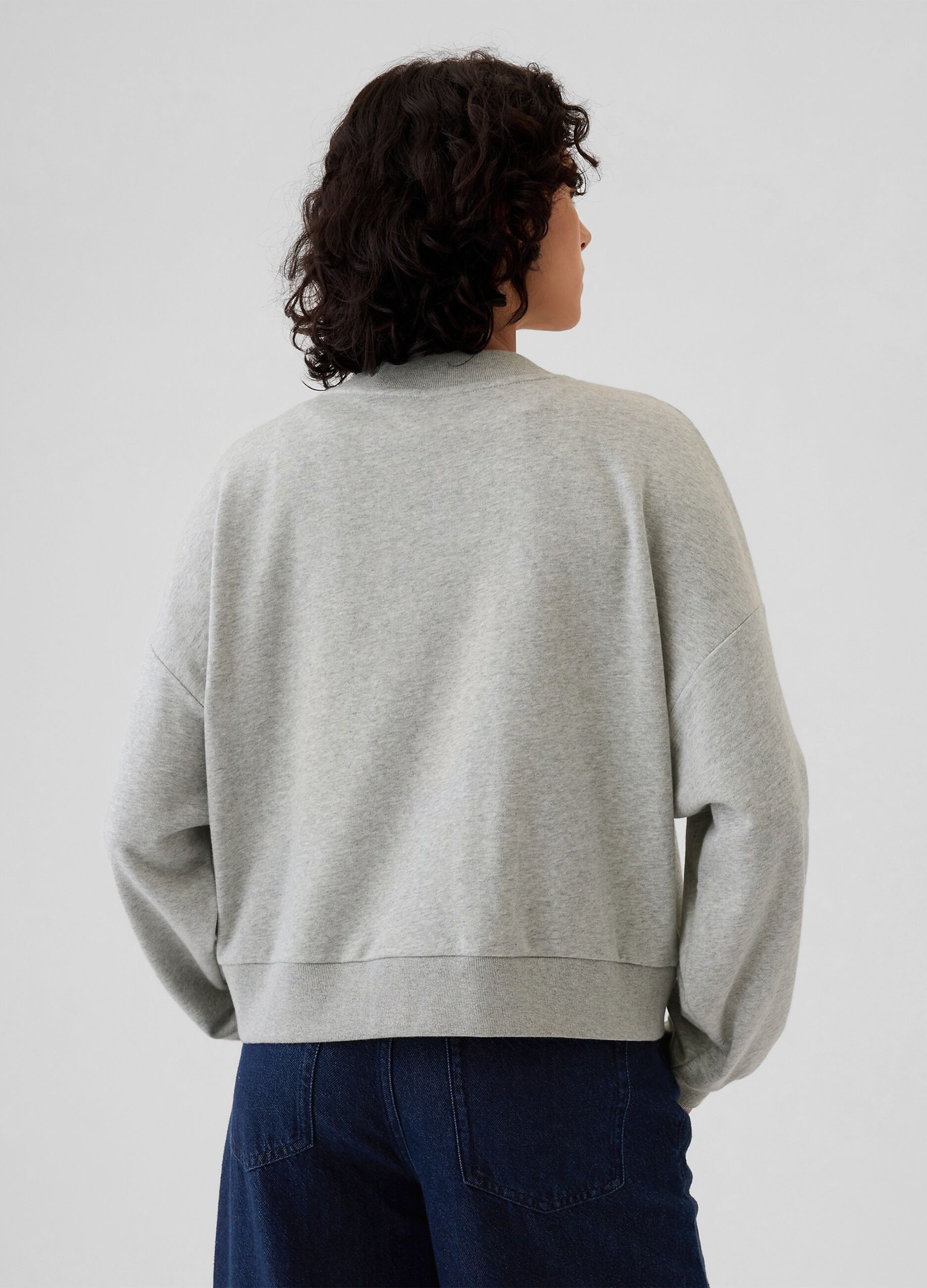 Oversized sweatshirt with buttons and logo embroidery