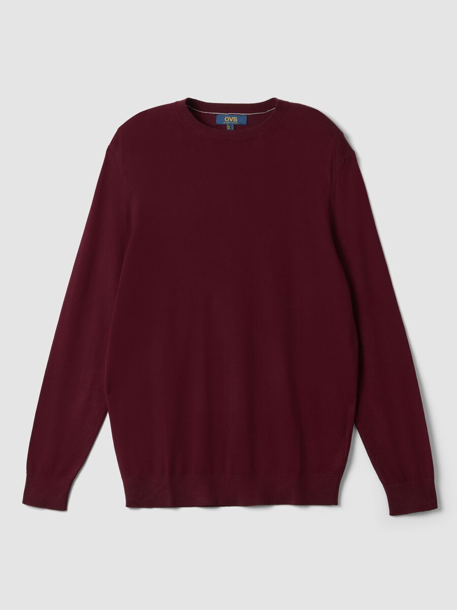 Maglia girocollo rossa in misto viscosa regular fit_0
