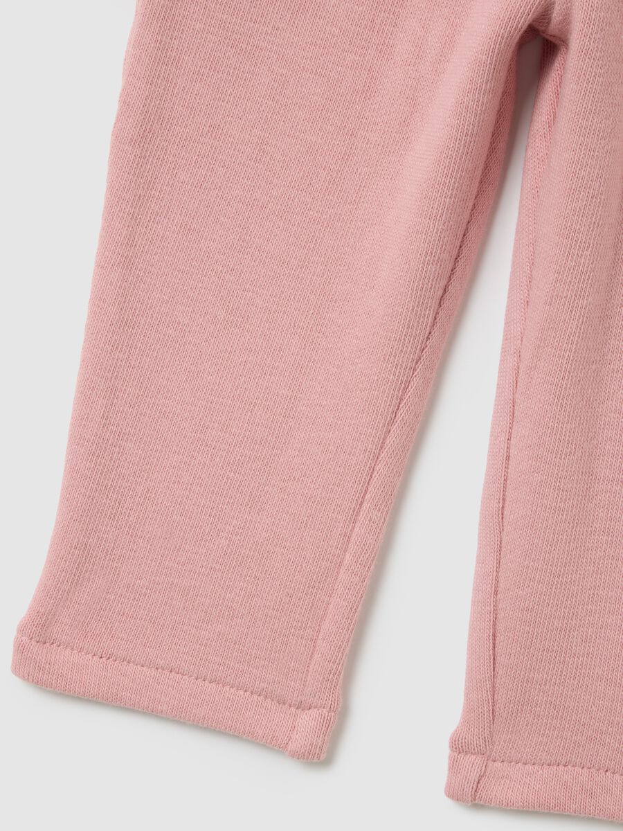 Girls' pink stretch cotton baggy trousers_2